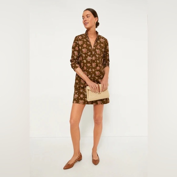 Tuckernuck Hazel Floral Corduroy Mini Dress S Brown Clifton Fall Floral NWT